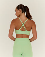 AIRE V NECK CROSS BACK BRA - MATCHA