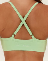 AIRE V NECK CROSS BACK BRA - MATCHA