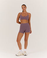 AIRE V NECK CROSS BACK BRA - PLUM