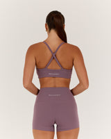 AIRE V NECK CROSS BACK BRA - PLUM