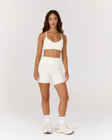 AIRE V NECK CROSS BACK BRA - VANILLA