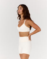 AIRE V NECK CROSS BACK BRA - VANILLA