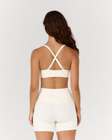 AIRE V NECK CROSS BACK BRA - VANILLA