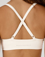 AIRE V NECK CROSS BACK BRA - VANILLA
