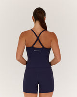 AIRE V NECK CROSS BACK TOP - INK