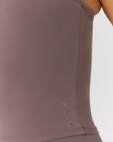 AIRE V NECK CROSS BACK TOP - PEPPERCORN