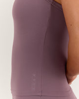 AIRE V NECK CROSS BACK TOP - PLUM