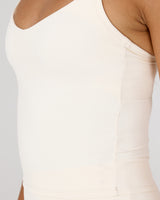 AIRE V NECK CROSS BACK TOP - VANILLA