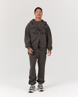 ALUMNI ZIP UP HOODIE - FADED CHAR