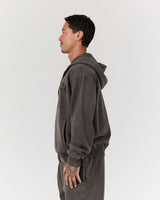 ALUMNI ZIP UP HOODIE - FADED CHAR