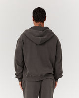 ALUMNI ZIP UP HOODIE - FADED CHAR