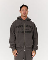 ALUMNI ZIP UP HOODIE - FADED CHAR