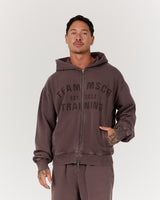 ALUMNI ZIP UP HOODIE - FADED PEPPERCORN