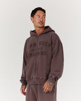 ALUMNI ZIP UP HOODIE - FADED PEPPERCORN
