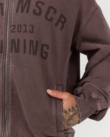 ALUMNI ZIP UP HOODIE - FADED PEPPERCORN