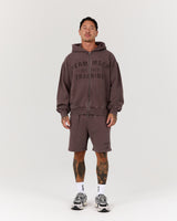 ALUMNI ZIP UP HOODIE - FADED PEPPERCORN