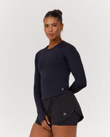 ASPIRE LONG SLEEVE RUNNING TOP - BLACK
