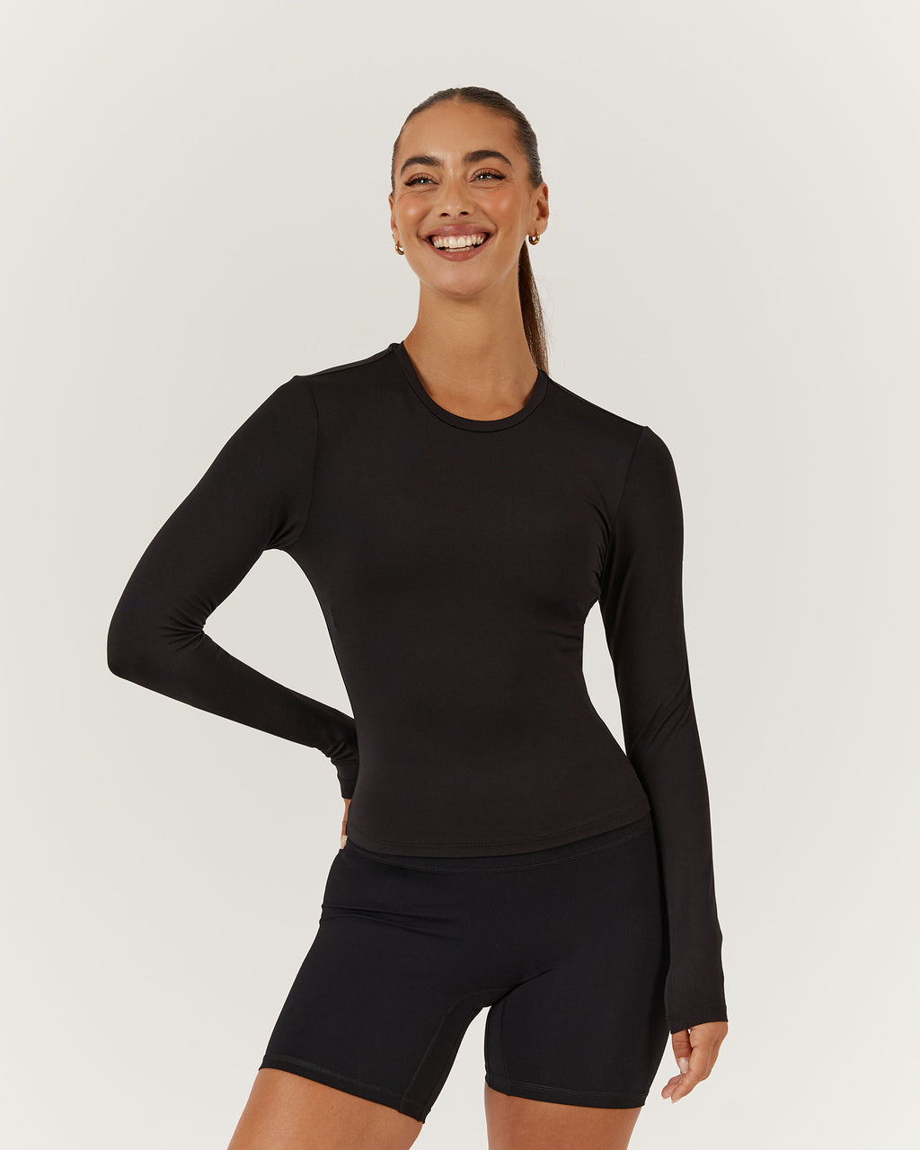 black long sleeve spandex top