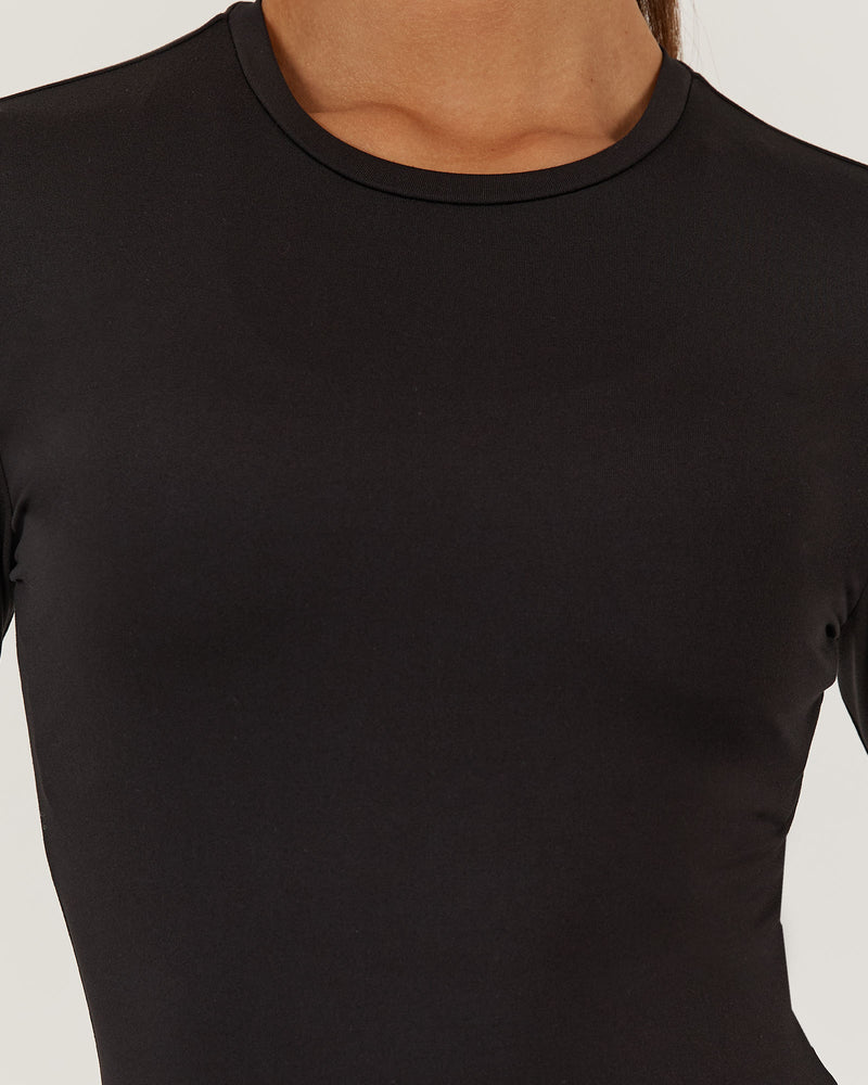 ATHLEISURE LONG SLEEVE TOP - BLACK