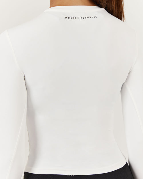 ATHLEISURE LONG SLEEVE TOP - OFF WHITE