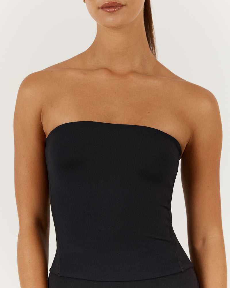 ATHLEISURE TUBE TOP - BLACK