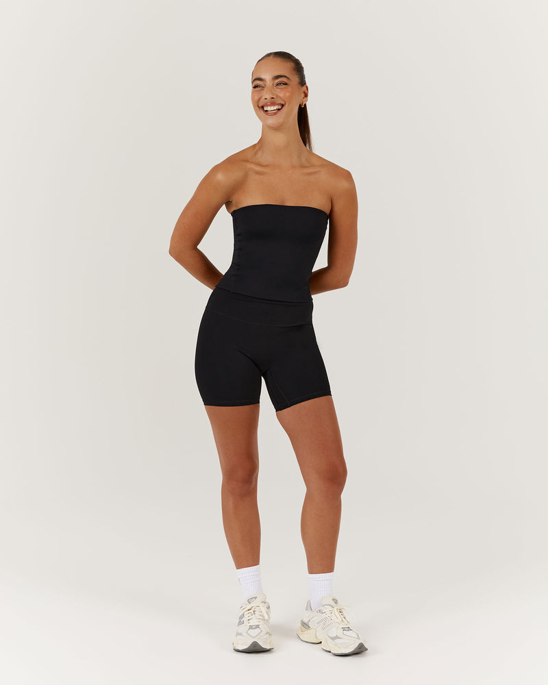 ATHLEISURE TUBE TOP - BLACK