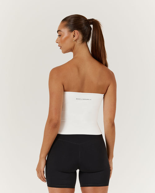 ATHLEISURE TUBE TOP - WHITE