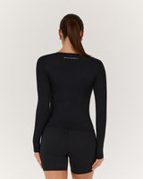 ATHLEISURE V LONG SLEEVE TOP - BLACK
