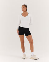 ATHLEISURE V LONG SLEEVE TOP - OFF WHITE