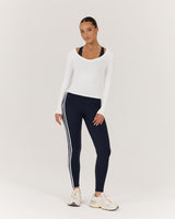 ATHLEISURE V LONG SLEEVE TOP - OFF WHITE
