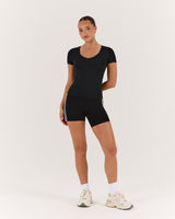 ATHLEISURE V TOP - BLACK