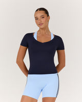 ATHLEISURE V TOP - DEEP NAVY