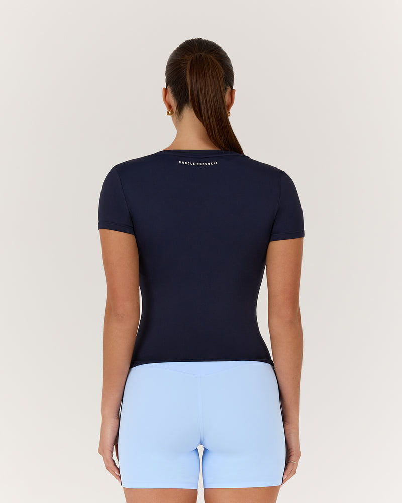 ATHLEISURE V TOP - DEEP NAVY
