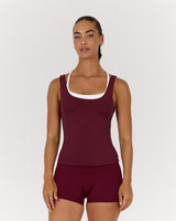 ATHLEISURE TANK - BERRY