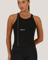 AGILITY RIBBED TANK TOP - BLACK