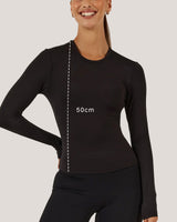ATHLEISURE LONG SLEEVE TOP - BLACK