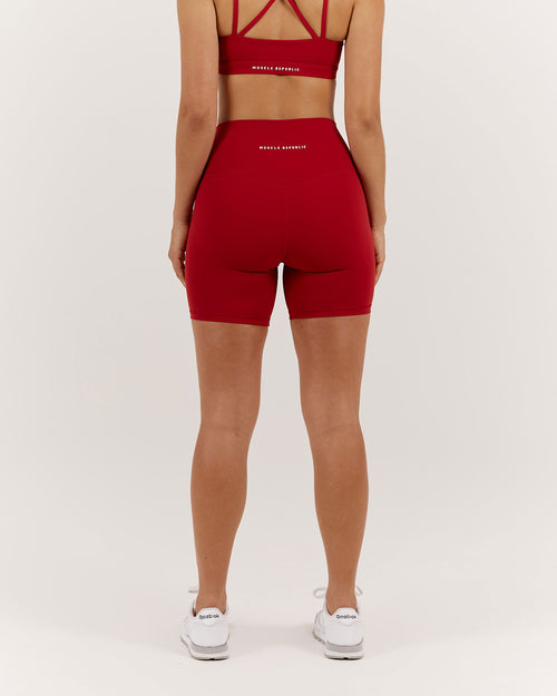 LUXE BIKER SHORTS V2 - CHERRY