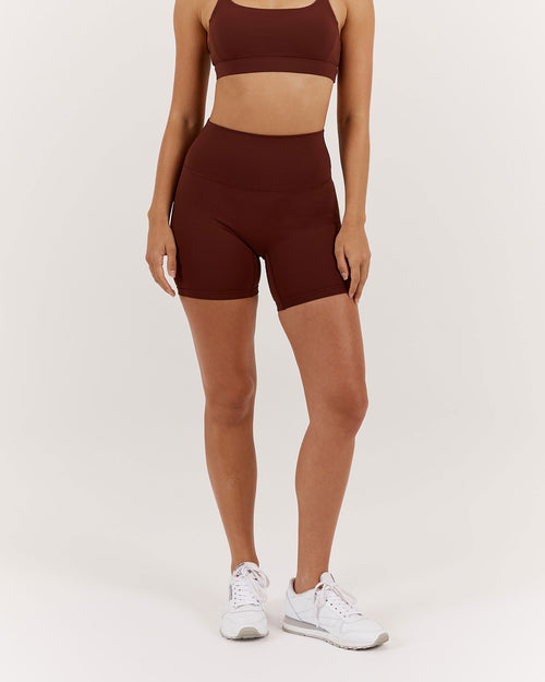 LUXE BIKER SHORTS V2 - CHOCOLATE