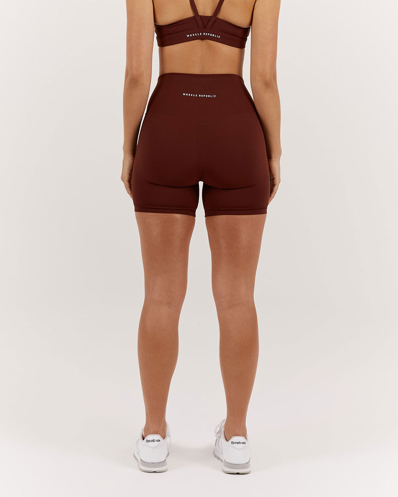 LUXE BIKER SHORTS V2 - CHOCOLATE