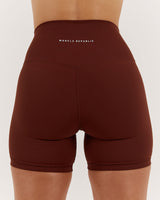 LUXE BIKER SHORTS V2 - CHOCOLATE