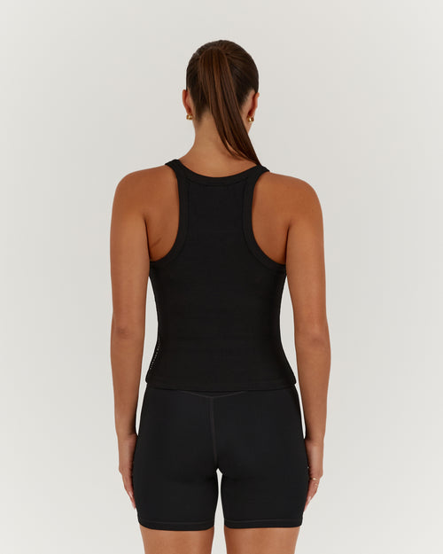 AGILITY RIBBED TANK TOP - BLACK