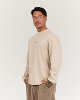CLASSIC LONG SLEEVE TEE - OAT BLOCKPRINT