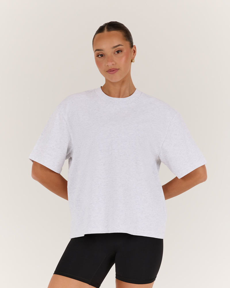 BOXY TEE - SNOW MARLE