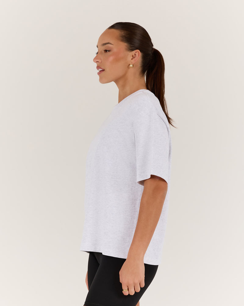 BOXY TEE - SNOW MARLE