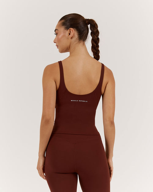 LUXE BROOKE LONGLINE TOP - CHOCOLATE