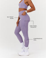 SCULPT POCKET FULL LENGTH LEGGINGS - DUSTED GRAPE