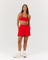 TERRY CASUAL SHORTS - FIERY RED