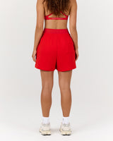 TERRY CASUAL SHORTS - FIERY RED