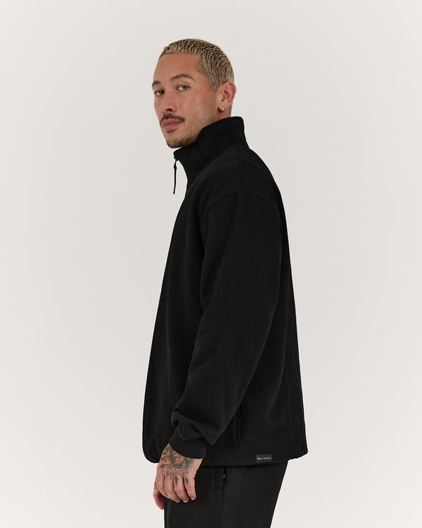 CLASSIC QUARTER ZIP JUMPER - BLACK