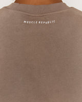 CLASSIC BOXY CREW JUMPER - COFFEE